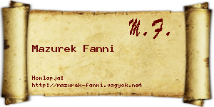 Mazurek Fanni névjegykártya